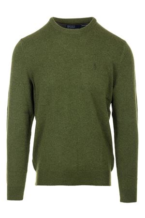 Maglione in lana verde RALPH LAUREN | 710876714017DARKGREEN